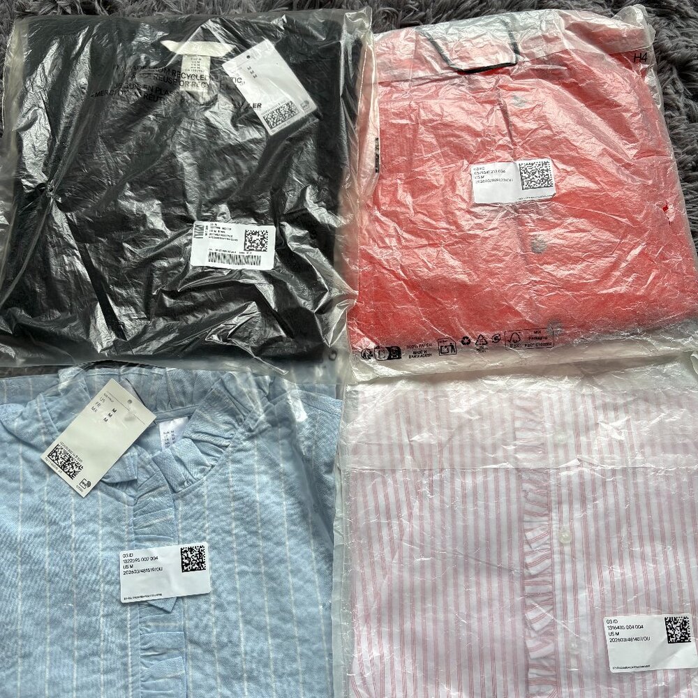H&M Blouse Bundle Size M 5 Tops Button Up Work Casual NWT